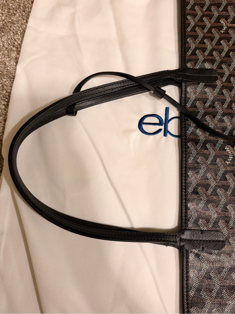 Goyard Saint Louis GM tote in Black and Brown Goyard Canvas - Picture 12 of 16